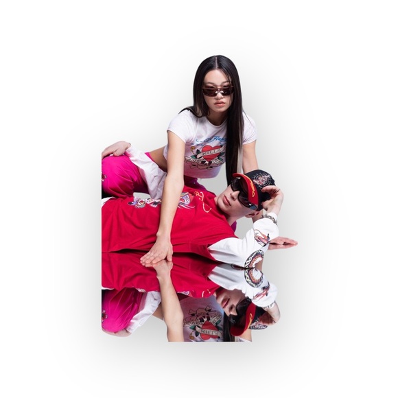 HTF: new Y2K Ed Hardy ❤︎︎ Iconic True Love Tattoo Tee ❤︎︎ Dirty White Grunge T - Picture 11 of 13